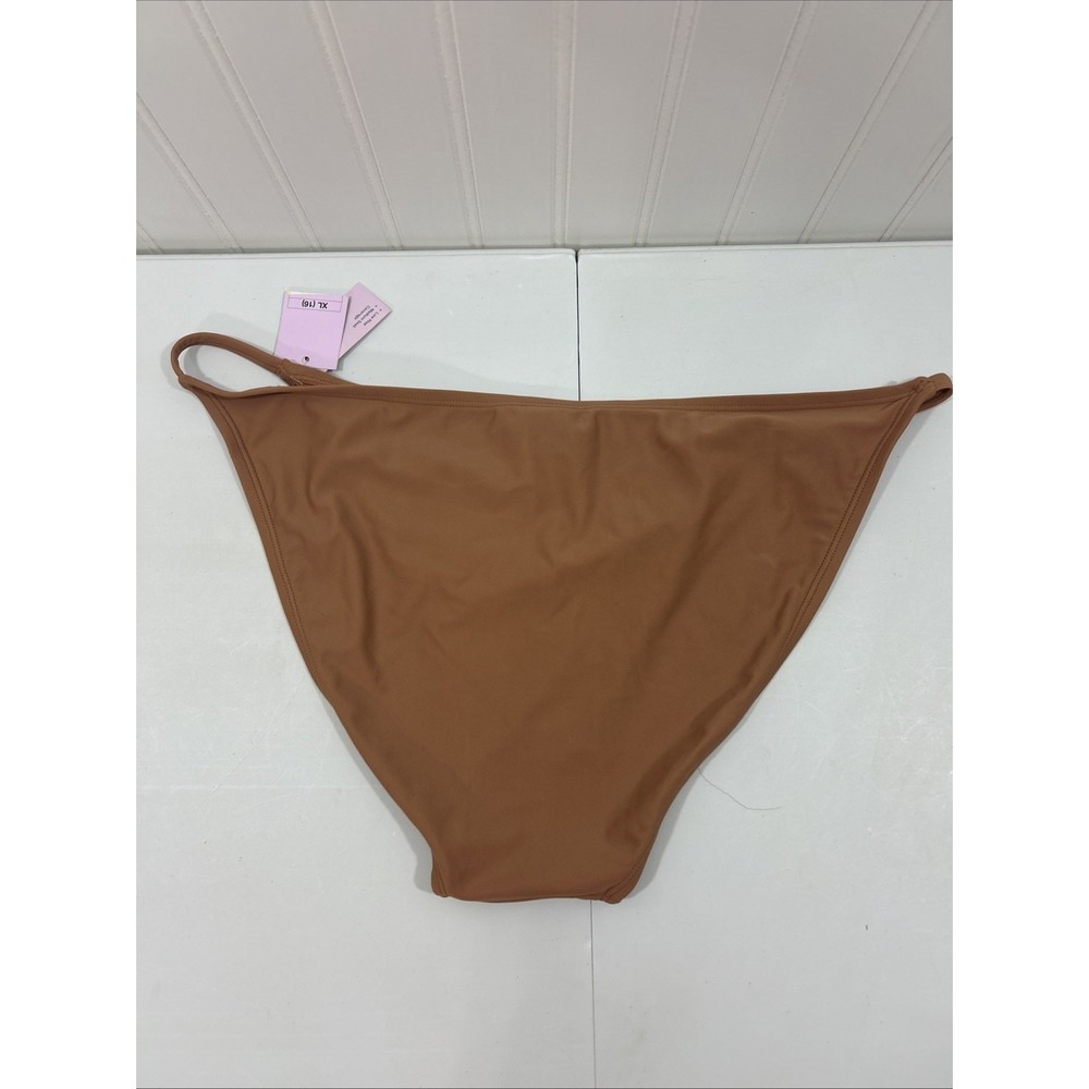 Wild Fable Women XL 16 Brown Bikini Bottom Low Rise Med Seat Coverage New - Picture 2 of 6